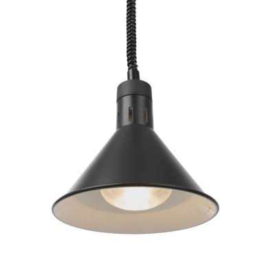 Závěsná výhřevná lampa s nastavitelnou výškou, kuželová, HENDI, Černá, 230V/250W, ⌀275x(H)250mm | 273845